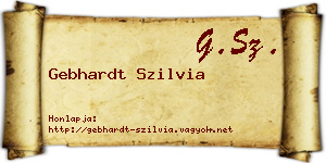 Gebhardt Szilvia névjegykártya